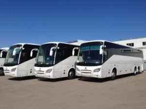 Новые шведские автобусы Скания для школьников